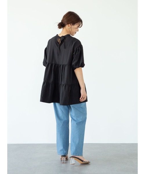 ELENCARE DUE（エレンカーレデュエ）の「・ELENCARE DUE ティアードブラウスチュニック＊（シャツ/ブラウス・レディース・ブラック/オフホワイト/ミント・FREE）」の8枚目の写真