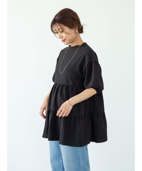 ELENCARE DUE（エレンカーレデュエ）の「・ELENCARE DUE ティアードブラウスチュニック＊（シャツ/ブラウス・レディース・ブラック/オフホワイト/ミント・FREE）」の14枚目の写真