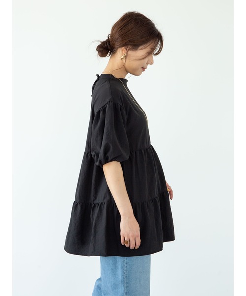 ELENCARE DUE（エレンカーレデュエ）の「・ELENCARE DUE ティアードブラウスチュニック＊（シャツ/ブラウス・レディース・ブラック/オフホワイト/ミント・FREE）」の12枚目の写真