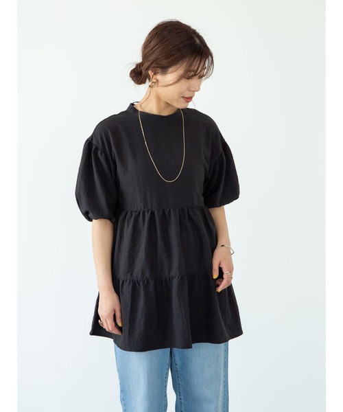ELENCARE DUE（エレンカーレデュエ）の「・ELENCARE DUE ティアードブラウスチュニック＊（シャツ/ブラウス・レディース・ブラック/オフホワイト/ミント・FREE）」の16枚目の写真