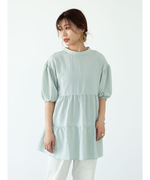 ELENCARE DUE（エレンカーレデュエ）の「・ELENCARE DUE ティアードブラウスチュニック＊（シャツ/ブラウス・レディース・ブラック/オフホワイト/ミント・FREE）」の5枚目の写真