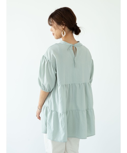 ELENCARE DUE（エレンカーレデュエ）の「・ELENCARE DUE ティアードブラウスチュニック＊（シャツ/ブラウス・レディース・ブラック/オフホワイト/ミント・FREE）」の19枚目の写真