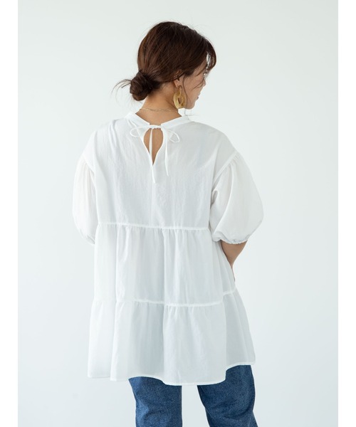 ELENCARE DUE（エレンカーレデュエ）の「・ELENCARE DUE ティアードブラウスチュニック＊（シャツ/ブラウス・レディース・ブラック/オフホワイト/ミント・FREE）」の17枚目の写真