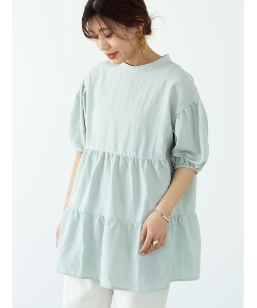 ELENCARE DUE（エレンカーレデュエ）の「・ELENCARE DUE ティアードブラウスチュニック＊（シャツ/ブラウス・レディース・ブラック/オフホワイト/ミント・FREE）」の20枚目の写真