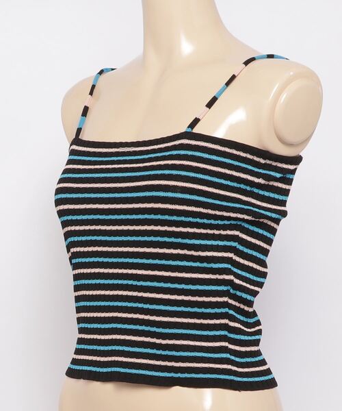 WC（ダブル シー）の「マルチボーダーキャミソール（キャミソール・レディース・グリーン/ピンク/ブラック・FREE）」の4枚目の写真