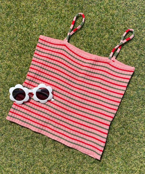 WC（ダブル シー）の「マルチボーダーキャミソール（キャミソール・レディース・グリーン/ピンク/ブラック・FREE）」の3枚目の写真