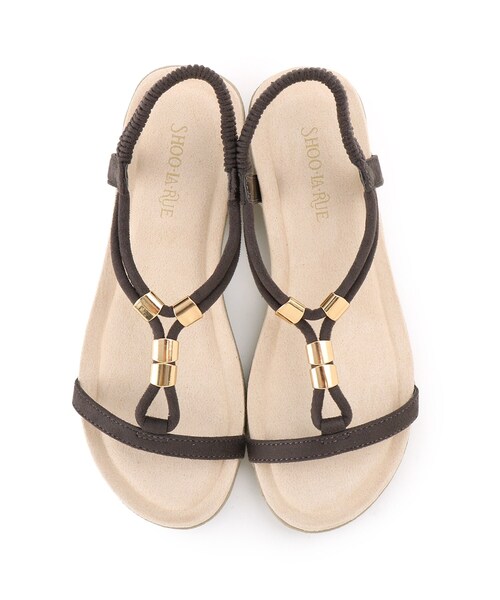 SHOO・LA・RUE（シューラルー）の「◆Tアクセバックゴムサンダル（サンダル・レディース・チャコールグレー/キャメル/ダークブラウン・25/35/45）」の9枚目の写真