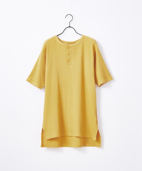 Craft Nicholson（クラフトニコルソン）の「ワッフル ロング丈 クルー ヘンリー 半袖Tシャツ（Tシャツ/カットソー・メンズ・チャコールグレー/ブラック/ブルー系その他3/パープル系その他2/ピンク系その他/スモークピンク/ブルー系その他2/パープル系その他/イエロー系その他/ベージュ系その他/ブルー系その他/ブラック系その他/グレー系その他/ヘザーグレー/ホワイト系その他/カーキ/アイボリー/ベージュ/ネイビー・M/L/XL）」の17枚目の写真