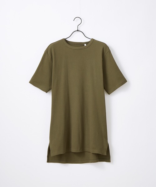 Craft Nicholson（クラフトニコルソン）の「ワッフル ロング丈 クルー ヘンリー 半袖Tシャツ（Tシャツ/カットソー・メンズ・チャコールグレー/ブラック/ブルー系その他3/パープル系その他2/ピンク系その他/スモークピンク/ブルー系その他2/パープル系その他/イエロー系その他/ベージュ系その他/ブルー系その他/ブラック系その他/グレー系その他/ヘザーグレー/ホワイト系その他/カーキ/アイボリー/ベージュ/ネイビー・M/L/XL）」の11枚目の写真