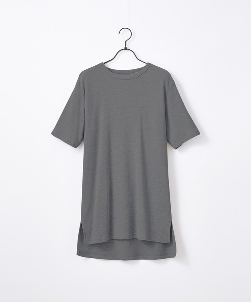 Craft Nicholson（クラフトニコルソン）の「ワッフル ロング丈 クルー ヘンリー 半袖Tシャツ（Tシャツ/カットソー・メンズ・チャコールグレー/ブラック/ブルー系その他3/パープル系その他2/ピンク系その他/スモークピンク/ブルー系その他2/パープル系その他/イエロー系その他/ベージュ系その他/ブルー系その他/ブラック系その他/グレー系その他/ヘザーグレー/ホワイト系その他/カーキ/アイボリー/ベージュ/ネイビー・M/L/XL）」の6枚目の写真