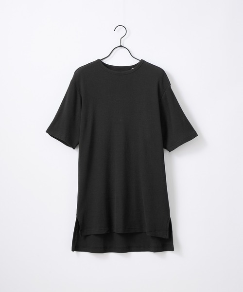 Craft Nicholson（クラフトニコルソン）の「ワッフル ロング丈 クルー ヘンリー 半袖Tシャツ（Tシャツ/カットソー・メンズ・チャコールグレー/ブラック/ブルー系その他3/パープル系その他2/ピンク系その他/スモークピンク/ブルー系その他2/パープル系その他/イエロー系その他/ベージュ系その他/ブルー系その他/ブラック系その他/グレー系その他/ヘザーグレー/ホワイト系その他/カーキ/アイボリー/ベージュ/ネイビー・M/L/XL）」の4枚目の写真