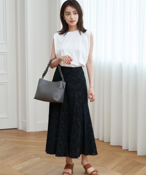 ANAYI ペイズリーエンブロイダリースカート ペイズリーエンブロイ  