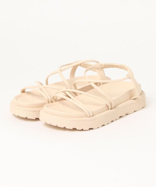 210nouve（トゥージュヌーブ）の「コードストラッププラットフォームサンダル（サンダル・レディース・ブラック/ベージュ/ピンク・36/37/38/39/40/35）」の7枚目の写真