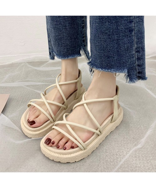 210nouve（トゥージュヌーブ）の「コードストラッププラットフォームサンダル（サンダル・レディース・ブラック/ベージュ/ピンク・36/37/38/39/40/35）」の10枚目の写真