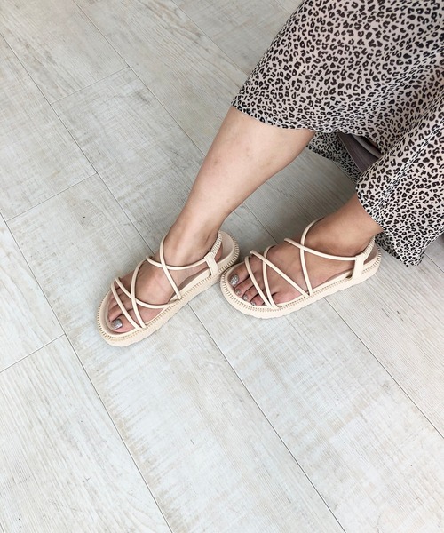 210nouve（トゥージュヌーブ）の「コードストラッププラットフォームサンダル（サンダル・レディース・ブラック/ベージュ/ピンク・36/37/38/39/40/35）」の19枚目の写真