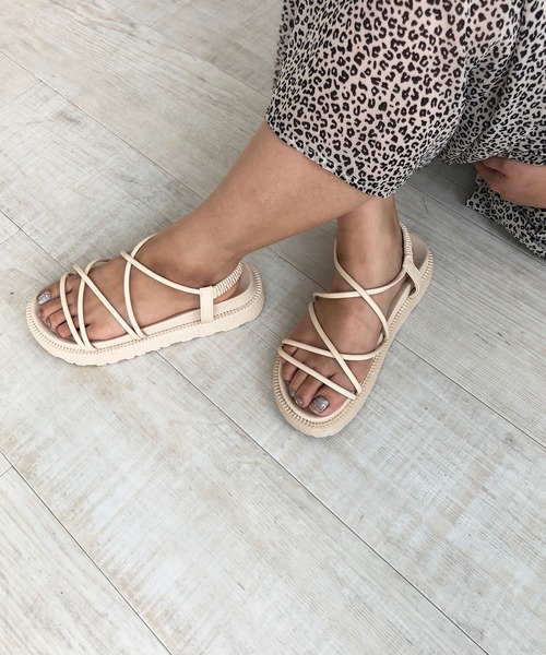 210nouve（トゥージュヌーブ）の「コードストラッププラットフォームサンダル（サンダル・レディース・ブラック/ベージュ/ピンク・36/37/38/39/40/35）」の20枚目の写真