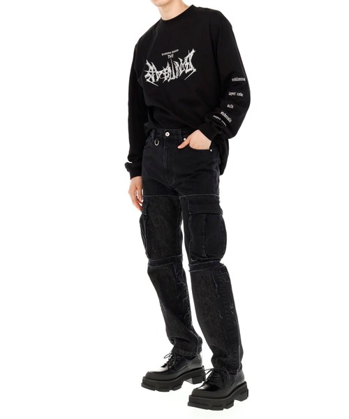 AVALONE（アヴァロン）の「AVALONE MIDWEST EXCLUSIVE TRASH BREEDS PANTS（デニムパンツ・メンズ・ブラック・1/2）」の6枚目の写真