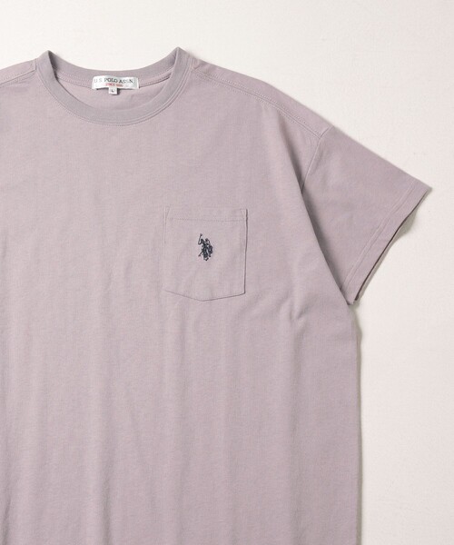 FREAK'S STORE（フリークスストア）の「▽【WEB限定】U.S.POLO ASSN./ユーエスポロアッスン　別注胸刺繍ポケットTシャツ（Tシャツ/カットソー・レディース・ホワイト/ブラック/ベージュ/ネイビー/グリーン/ラベンダー/ブルーグリーン/ネイビー系/ネイビー×ホワイト/ブラック×ベージュ・ﾌﾘ-）」の10枚目の写真