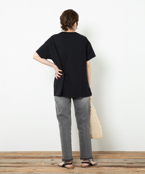 FREAK'S STORE（フリークスストア）の「▽【WEB限定】U.S.POLO ASSN./ユーエスポロアッスン　別注胸刺繍ポケットTシャツ（Tシャツ/カットソー・レディース・ホワイト/ブラック/ベージュ/ネイビー/グリーン/ラベンダー/ブルーグリーン/ネイビー系/ネイビー×ホワイト/ブラック×ベージュ・ﾌﾘ-）」の13枚目の写真