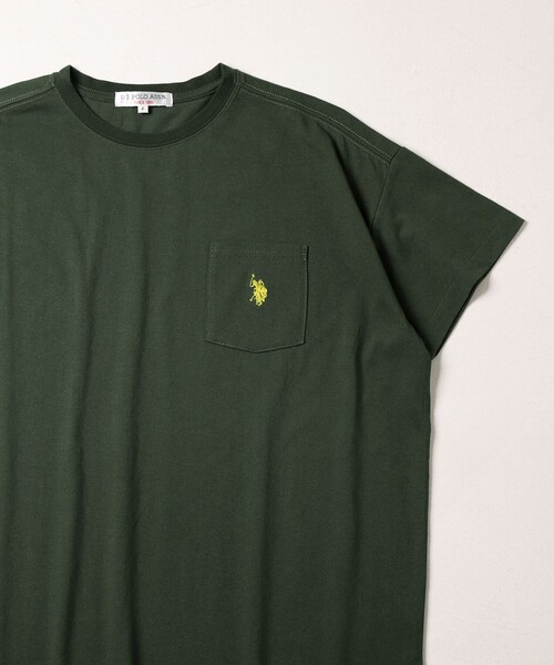 FREAK'S STORE（フリークスストア）の「▽【WEB限定】U.S.POLO ASSN./ユーエスポロアッスン　別注胸刺繍ポケットTシャツ（Tシャツ/カットソー・レディース・ホワイト/ブラック/ベージュ/ネイビー/グリーン/ラベンダー/ブルーグリーン/ネイビー系/ネイビー×ホワイト/ブラック×ベージュ・ﾌﾘ-）」の18枚目の写真