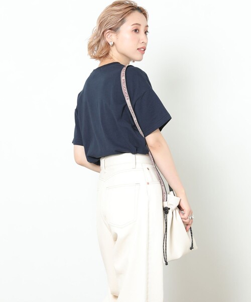 FREAK'S STORE（フリークスストア）の「▽【WEB限定】U.S.POLO ASSN./ユーエスポロアッスン　別注胸刺繍ポケットTシャツ（Tシャツ/カットソー・レディース・ホワイト/ブラック/ベージュ/ネイビー/グリーン/ラベンダー/ブルーグリーン/ネイビー系/ネイビー×ホワイト/ブラック×ベージュ・ﾌﾘ-）」の20枚目の写真