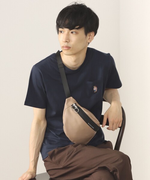 Dickies（ディッキーズ）の「Dickies × BEAMS HEART / 別注 フェイクレザー ウエストバッグ(ユニセックス)（ボディバッグ/ウエストポーチ・メンズ・ブラック/ベージュ・ONE SIZE）」の9枚目の写真