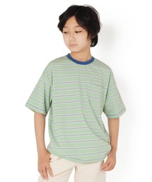 GLAZOS | 天竺・ドロップショルダーBIGサイズマルチボーダーポケット半袖Ｔシャツ(Tシャツ/カットソー)