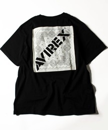 AVIREX | 【直営店限定】バンダナ プリント ボックスロゴ Tシャツ/ BANDANA PRINT BOX LOGO T-SHIRT(Tシャツ/カットソー)