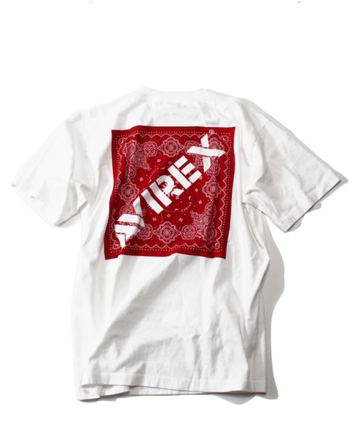 AVIREX（アヴィレックス）の「【WEB&DEPOT店限定】バンダナ プリント ボックスロゴ Tシャツ/ BANDANA PRINT BOX LOGO T-SHIRT（Tシャツ/カットソー・メンズ・ブラック/レッド/クリアレッド/ブラック系その他/ネイビー/ブルー・MEDIUM/LARGE/X-LARGE/XX-LARGE）」の16枚目の写真