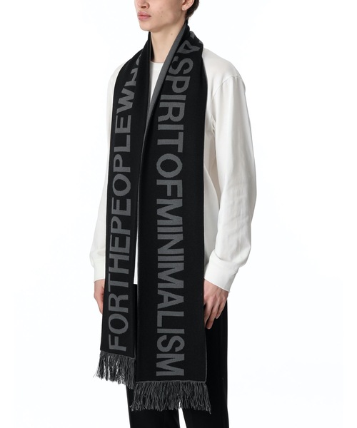 ATTACHMENT（アタッチメント）の「W/AC KNIT JACQUARD LOGO SCARF（マフラー・メンズ・ホワイト/ブラック/グレー/ダークグレー・ONESIZE）」の9枚目の写真