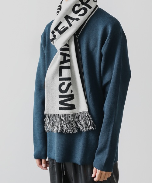 ATTACHMENT（アタッチメント）の「W/AC KNIT JACQUARD LOGO SCARF（マフラー・メンズ・ホワイト/ブラック/グレー/ダークグレー・ONESIZE）」の18枚目の写真