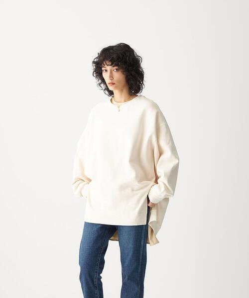 CITEN（シテン）の「＜CITEN（シテン）＞裏起毛 クルーネック オーバー スウェット（スウェット・レディース・オフホワイト/ライム/ダークグレー・FREE）」の2枚目の写真