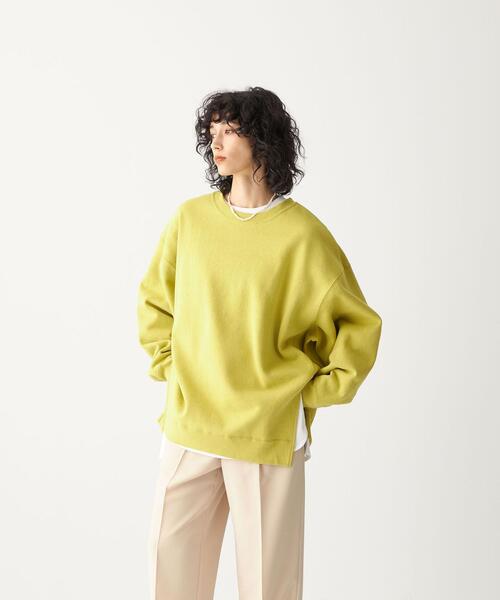 CITEN（シテン）の「＜CITEN（シテン）＞裏起毛 クルーネック オーバー スウェット（スウェット・レディース・オフホワイト/ライム/ダークグレー・FREE）」の9枚目の写真