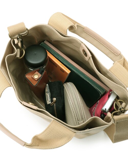 SHOO・LA・RUE（シューラルー）の「◆3層収納キャンバス2WAYトート（トートバッグ・レディース・グレー/アイボリー/キャメル/ブルー系7・00）」の6枚目の写真