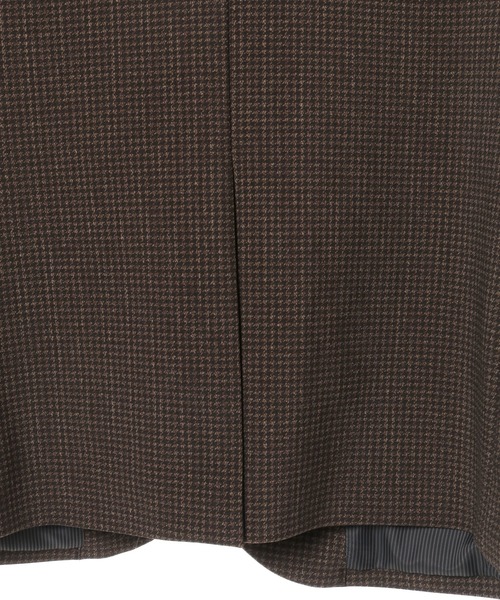 CROWDED CLOSET(クラウデッドクローゼット)の「ヘリンボーン柄ストレッチジャージジャケット/セットアップ対応/ビジカジ/ON・OFF兼用(テーラードジャケット・メンズ・ブラウン/グレー・01/02/03/04)」の5枚目の写真