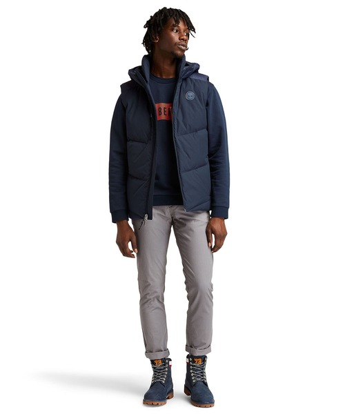 Timberland（ティンバーランド）の「メンズ キルテッド ダウン フーデッド ベスト（ダウンベスト・メンズ・オレンジ/ダークブルー・SMALL/MEDIUM/LARGE/X-LARGE）」の15枚目の写真