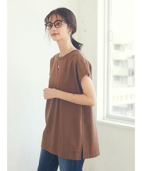 CRAFT STANDARD BOUTIQUE(クラフトスタンダードブティック)の「フレンチスリーブカットプルオーバー *(Tシャツ/カットソー・レディース・ブラック/ブラウン/グレイッシュベージュ・FREE)」の9枚目の写真