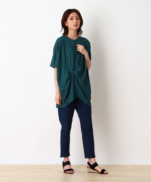 SHOO・LA・RUE(シューラルー)の「◆ビッグタックドルマンチュニック(チュニック・レディース・ブラック/ブラウン系/ネイビー系6/カーキ・00)」の7枚目の写真