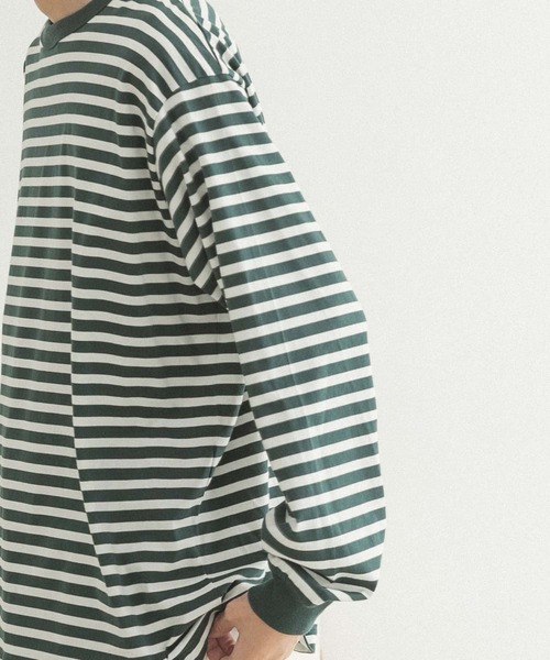 FORK&SPOON(フォークアンドスプーン)の「FORK&SPOON ボーダーロングスリーブTシャツ(Tシャツ/カットソー・メンズ・グレー系その他/グリーン系その他/ブラック系その他・5/3/4)」の12枚目の写真