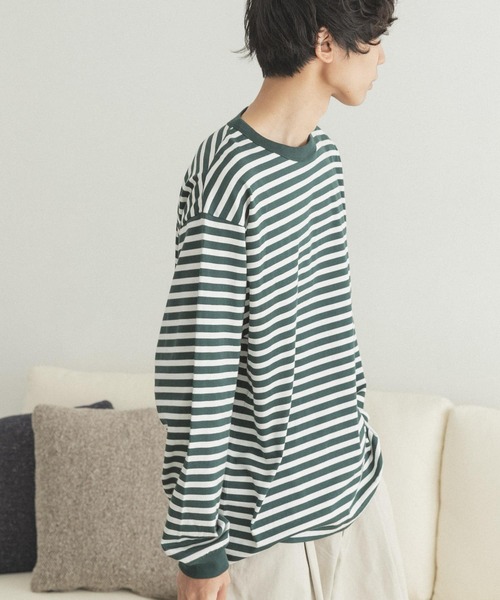 FORK&SPOON(フォークアンドスプーン)の「FORK&SPOON ボーダーロングスリーブTシャツ(Tシャツ/カットソー・メンズ・グレー系その他/グリーン系その他/ブラック系その他・5/3/4)」の21枚目の写真