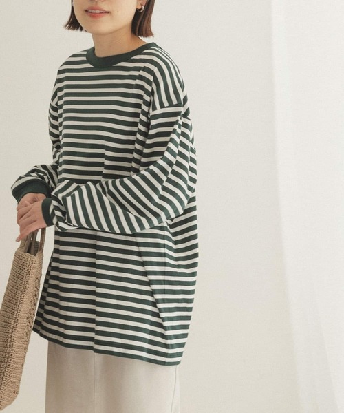 FORK&SPOON(フォークアンドスプーン)の「FORK&SPOON ボーダーロングスリーブTシャツ(Tシャツ/カットソー・メンズ・グレー系その他/グリーン系その他/ブラック系その他・5/3/4)」の15枚目の写真