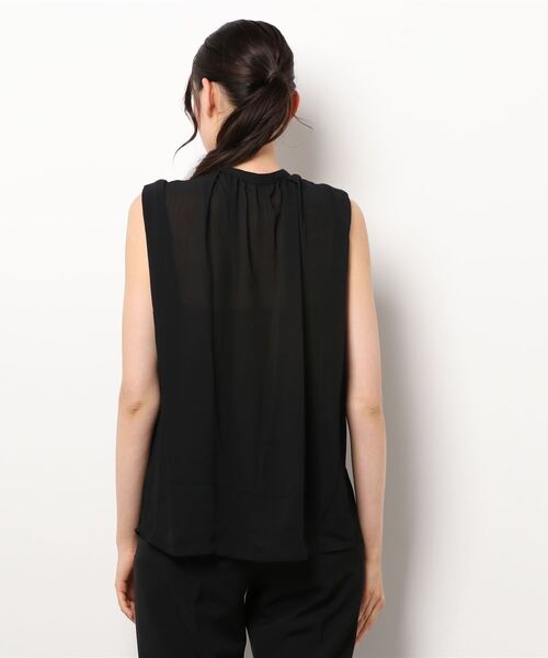 Te chichi(テチチ)の「楊柳シフォンラッフルブラウス(シャツ/ブラウス・レディース・ブラック/オフホワイト/グリーン・フリ-)」の5枚目の写真