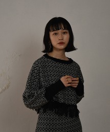 jacquard fringe knit