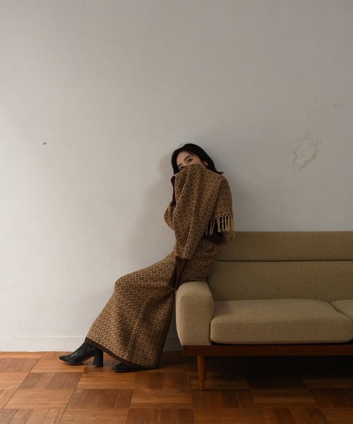 I_am（アイアム）の「jacquard fringe knit（ニット/セーター・レディース・ブラック/ブラウン・FREE）」の19枚目の写真