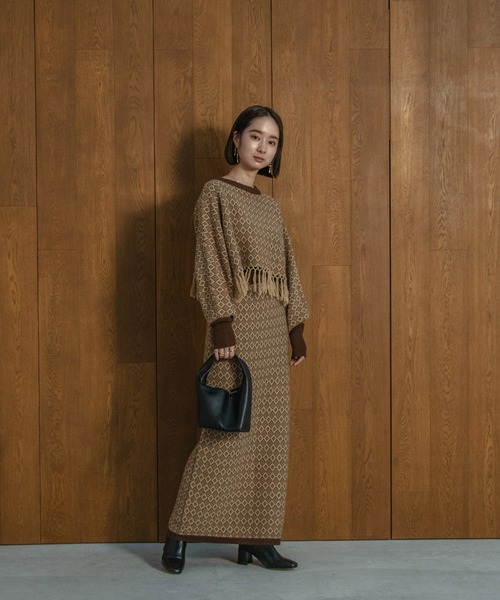 I_am（アイアム）の「jacquard fringe knit（ニット/セーター・レディース・ブラック/ブラウン・FREE）」の21枚目の写真