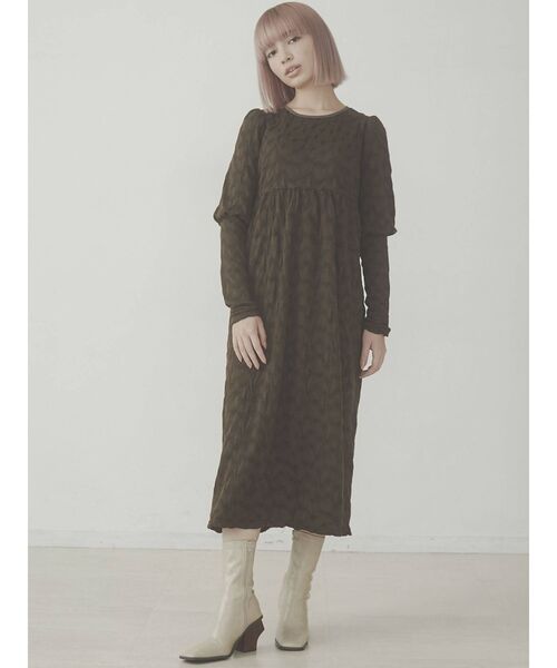 merry jenny（メリージェニー）の「ジャガードカットマキシワンピース（ワンピース・レディース・ブラック/ベージュ/ブラウン・FREE）」の12枚目の写真