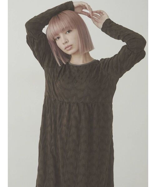 merry jenny（メリージェニー）の「ジャガードカットマキシワンピース（ワンピース・レディース・ブラック/ベージュ/ブラウン・FREE）」の14枚目の写真