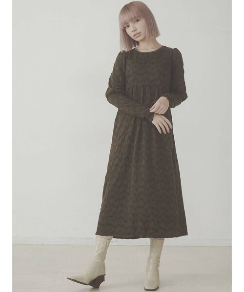 merry jenny（メリージェニー）の「ジャガードカットマキシワンピース（ワンピース・レディース・ブラック/ベージュ/ブラウン・FREE）」の17枚目の写真