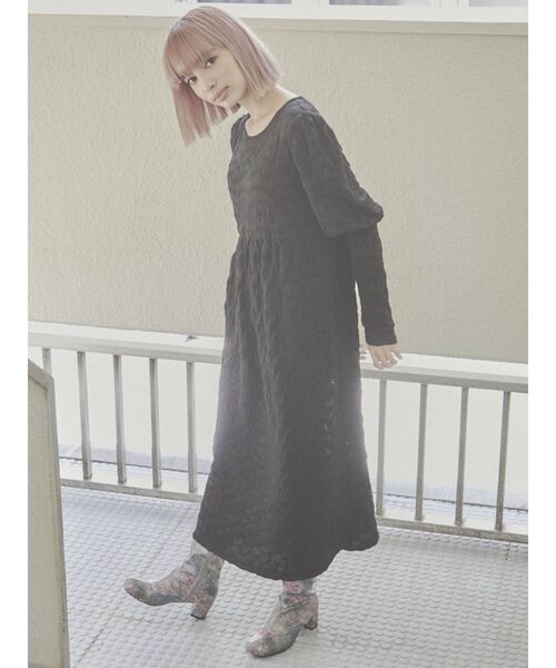 merry jenny（メリージェニー）の「ジャガードカットマキシワンピース（ワンピース・レディース・ブラック/ベージュ/ブラウン・FREE）」の19枚目の写真