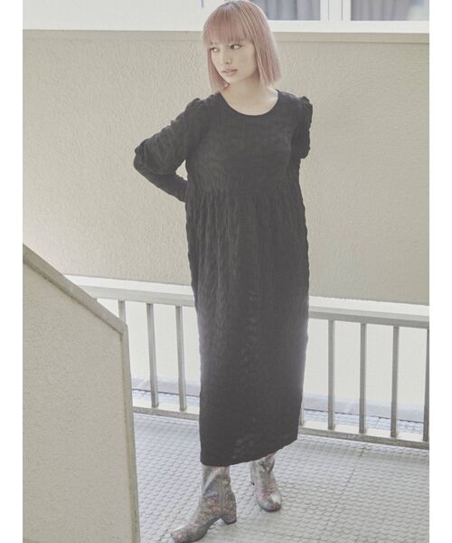 merry jenny（メリージェニー）の「ジャガードカットマキシワンピース（ワンピース・レディース・ブラック/ベージュ/ブラウン・FREE）」の20枚目の写真